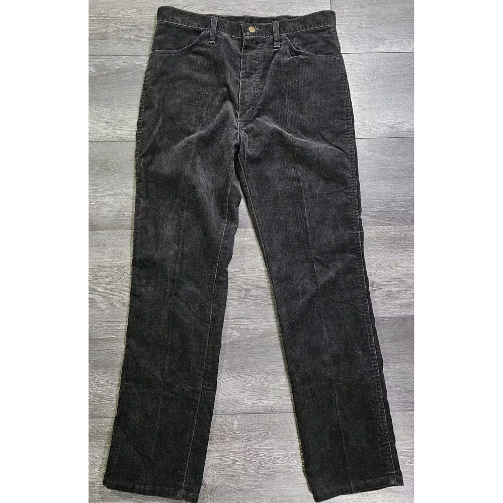 Vintage Rustler Corduroy Pants Men 34x32 Black 80s Cowboy Workwear USA‎ Made